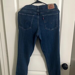 Levi's Dark Indigo Skinny Jeans with Knee Rip